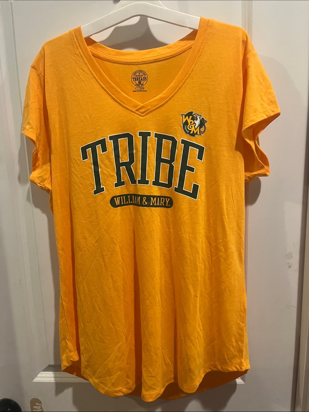 Rivalry Threads William & Mary TRIBE Short Sleeve Tee in Gold